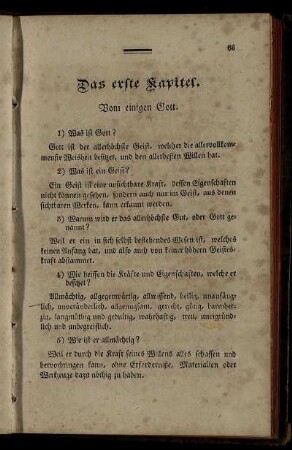 Das erste Kapitel. Vom einigen Gott.