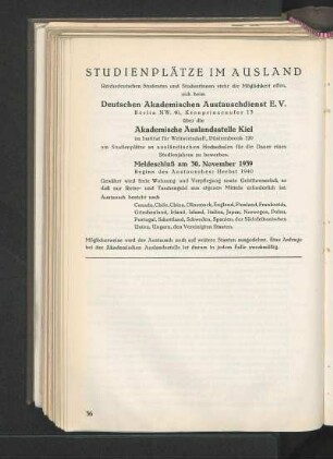 Studienplätze im Ausland