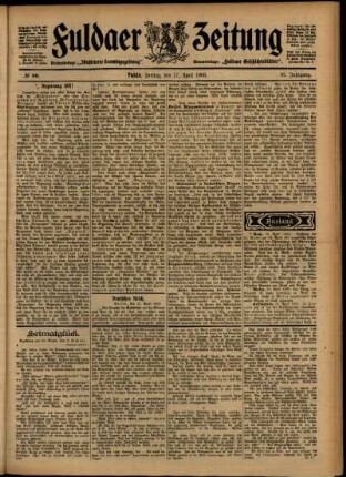 Ausgabe vom Freitag, den 17. April 1903.