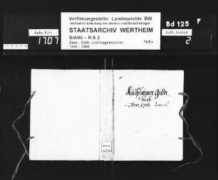 Külsheimer Gült- und Zinsbuch, renoviert anno 1703 (mit Vornamenregister)