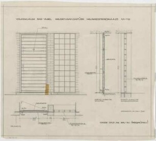Grund, Peter; Bad Vilbel; Ernst Reuter Schule - Hauseingangstüre Hausmeisterwohnung (Grundriss; Ansicht; Schnitte)