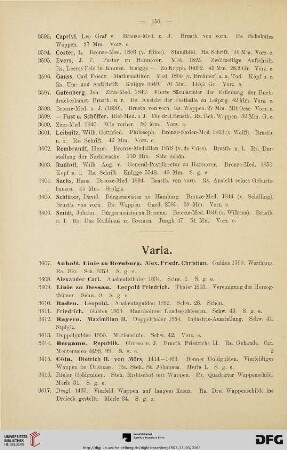 Varia (Nr. 3607-3669)