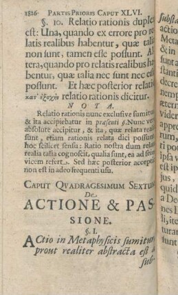 Caput Qvadragesimum Sextum De Actione & Passione.