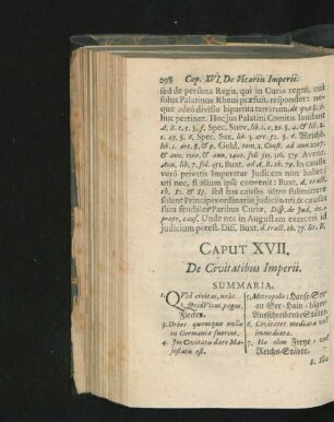 Caput XVII. De Civitatibus Imperii.