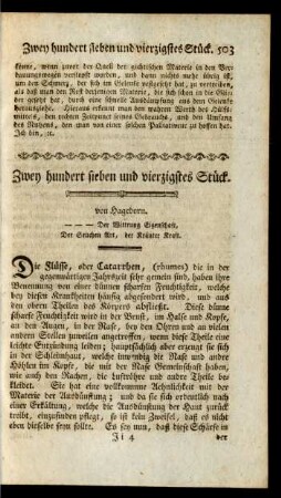 Zwey hundert sieben und vierzigstes Stück