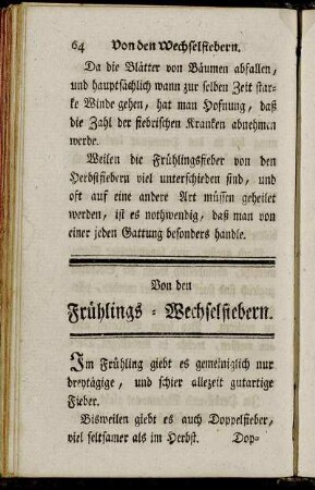 Von den Frühlings-Wechselfiebern.