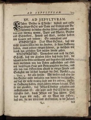XV. Ad Sepulturam