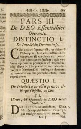 565-684, Pars III, Distinctio I