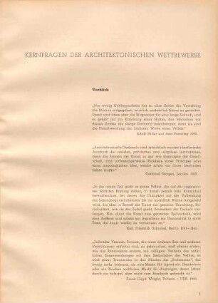 Kernfragen der Architektonischen Wettbewerbe