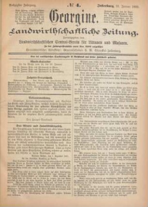 Sechzigster Jahrgang. No. 4. Insterburg, 21. Januar 1892.
