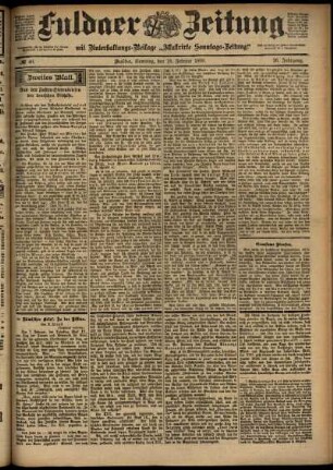 Zweite Ausgabe vom Samstag, den 18. Februar 1899.