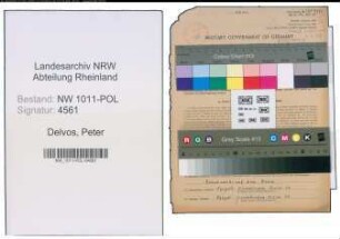 Entnazifizierung Peter Delvos , geb. 27.07.1918 (Polizeiwachtmeister)