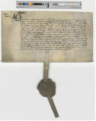 Dem Propste Magister Joh. Sartoris von Thunen präsentieren die Bürgermeister und Ratsmannen für eine Vikarie am Petri und Pauli Altar der Hl. Geistkspelle am Neumarkte [lat].