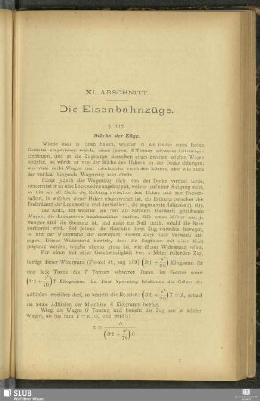 XI. Abschnitt. Die Eisenbahnzüge