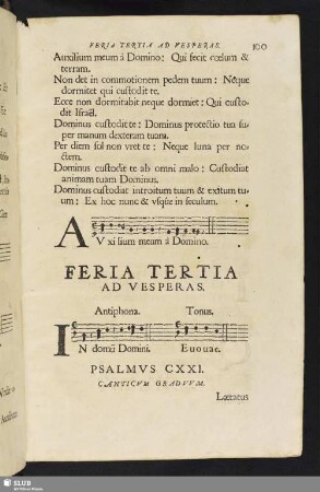 Feria Tertia Ad Vesperas.