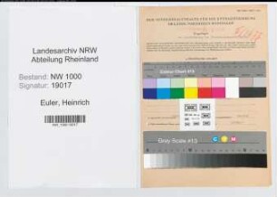 Entnazifizierung Heinrich Euler, geb. 07.10.1899 (Techn.Stadtinspektor)