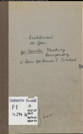 Kirchenbuchduplikat der evangelischen Gemeinde Lichtenau, Kreis Büren (GHT 1845-1855, 1857, 1859-1864, 1866-1874)) (Gemeinde: Evangelische Gemeinde Lichtenau)