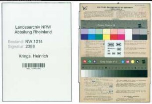 Entnazifizierung Heinrich Krings , geb. 26.12.1920 ()