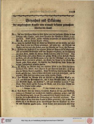 Verzeichniß [...] der angebrachten Kupfer