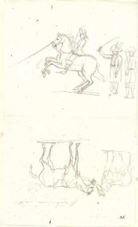 Gärtner, Friedrich von; Frühe Zeichnungen - Pferde - u. Reiterszenen (Studien)