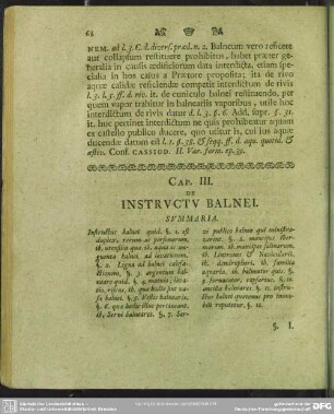 Cap. III. De Instructu Balnei