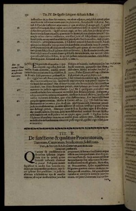 Tit. V. De functione & qualitate Procuratorum, Tutorum, Curatorum [...]