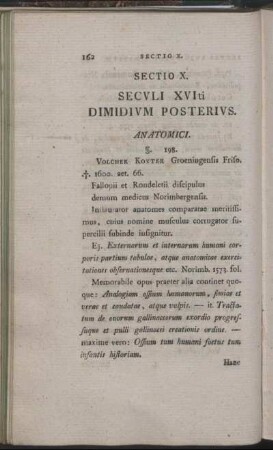 Sectio X. Seculi XVIti Dimidium Posterius