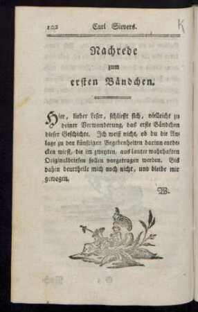 Nachrede zum ersten Bändchen.