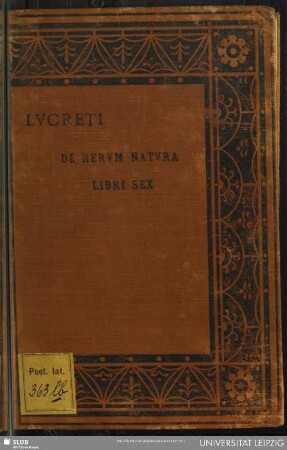 Lvcreti De rervm natvra libri sex