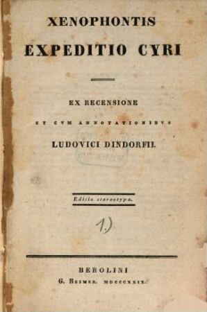 Xenophontis Expeditio Cyri