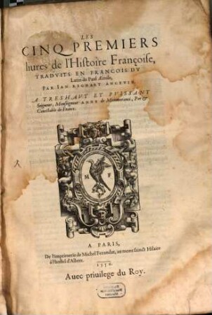 Les cinq premiers livres de l'histoire francaise