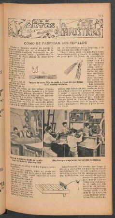 Cómo se fabrican los cepillos : Artes e industrías