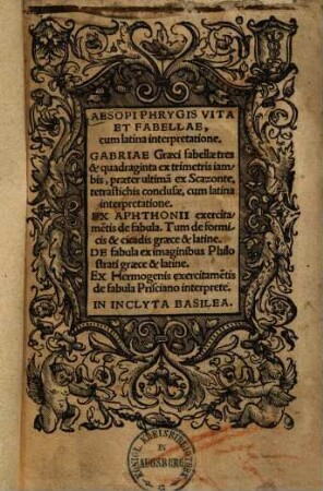 Aesopi Phrygis Vita et fabellae : cum Lat. interpretatione