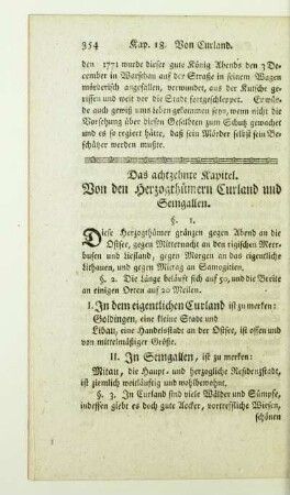 Das achtzehnte Kapitel. Von den Herzogthuemern Curland und Semgallen