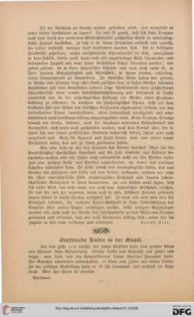Goethische Lieder in der Musik