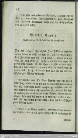 Viertes Capitel. Nothwendige Bedürfnisse des Werbeoffiziers