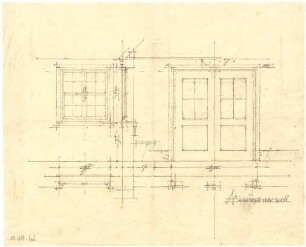 Döllgast, Hans; Marktbreit; Kirche mit Aussegnungshalle - Fenster (Ansicht; Grundriss)