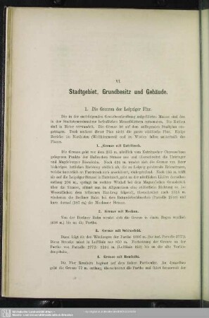 VI. Stadtgebiet, Grundbesitz und Gebäude