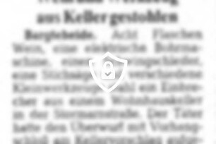 Wein und Werkzeug aus Keller gestohlen