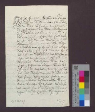 Kaufbrief des Karl Friedrich Freiherrn von Dungern für Karl Ludwig Freiherrn von Dungern, seinen Onkel, über das Weiherschloß bei Emmendingen.
