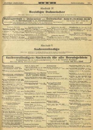 Abschnitt IV. Beeidigte Dolmetscher