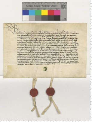 Hausrentebrief. "yn der Grapengeter Straten", besiegelt durch die Ratsmannen Joh. Snewerdingh und Ludelef Tzerstede.