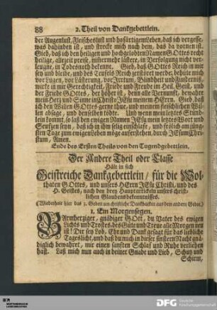 Der Andere Theil oder Classe [...].