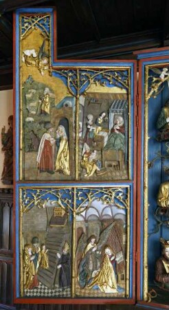 Schöllenbacher Altar — Linker Altarflügel - Szenen aus dem Marienleben