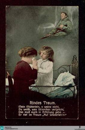 Kindes Traum: Mein Mütterlein, o weine nicht …