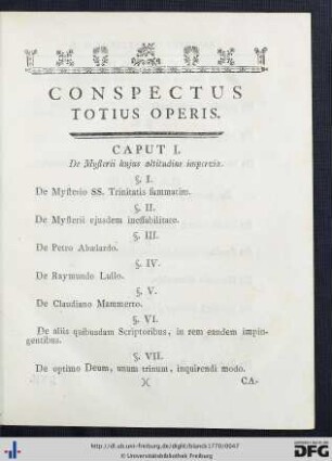 Conspectus Totius Operis.