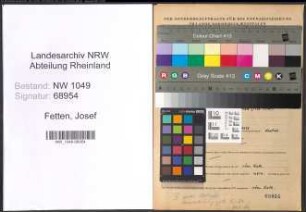 Entnazifizierung Josef Fetten , geb. 21.02.1922 ()