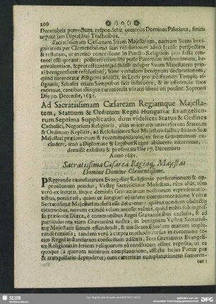 [XLI]. Septima Supplicatio Evangelicorum, ad Sacratissimam C[a]esaream Regiamque Maiestatem 17. Decemb. 1681