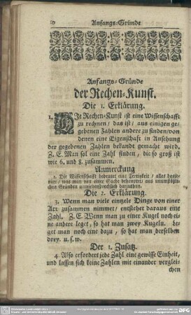 [1.] Anfangs-Gründe der Rechen-Kunst