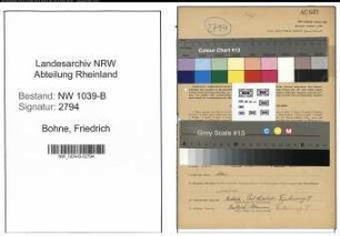 Entnazifizierung Friedrich Bohne , geb. 01.10.1903 (Bergmann)